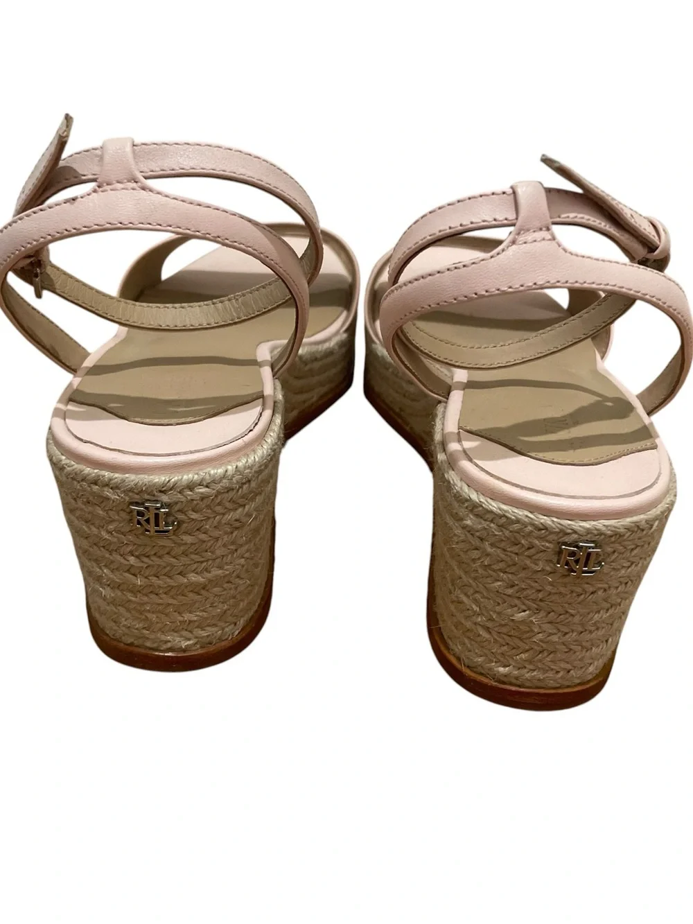 Lauren Ralph Lauren Leona Espadrille Platform Pink Opal Women’s Size 9.5 Leather